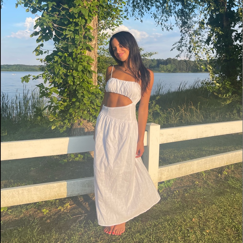 White Maxi Cut-Out Dress